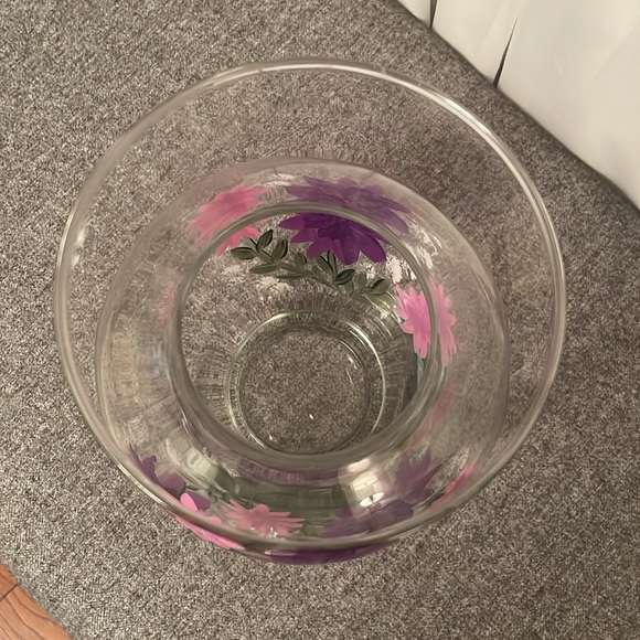 Large Vase with Hand Painted Flowers in Purple & Pink Gardening Vase - Picture 4 of 12